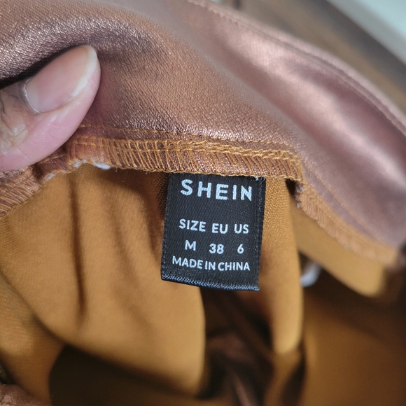 Metallic copper zip front pants! - Picture 4 of 4